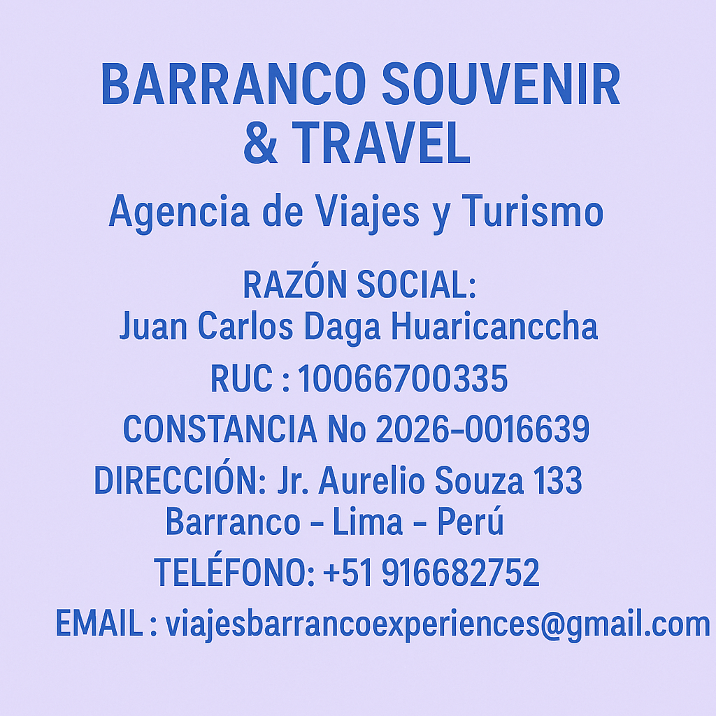 Barranco Souvenir & Travel – Firmeninformationen
